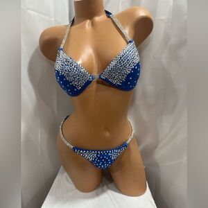Competition bikini Suit Royal Blue 34B cup NWT med size bottom handmade